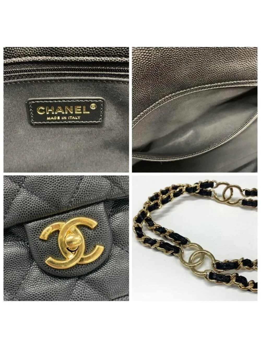 Chanel Quilted Turnlock CC Logo Double Chain Shoulder Bag